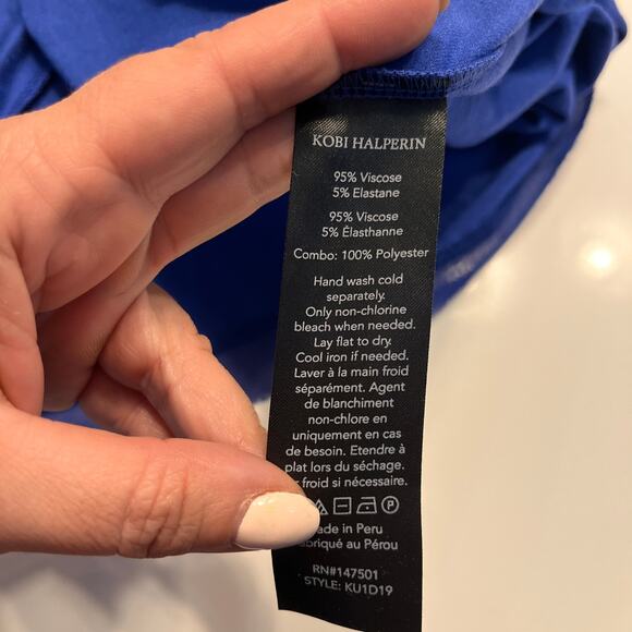 Kobi Halperin Women's Blue Sandra Twist Front Jersey Maureen Dress Size Medium - Picture 10 of 13